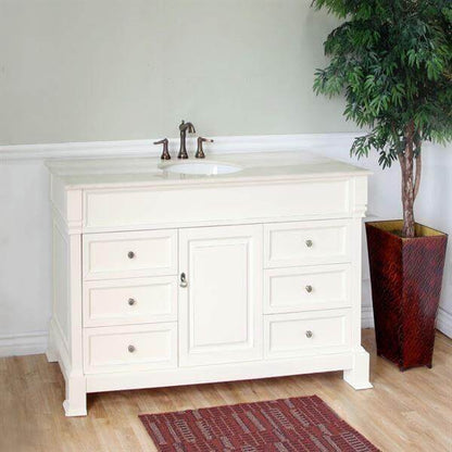 50 in Single sink vanity-wood-cream white - 205050-CR