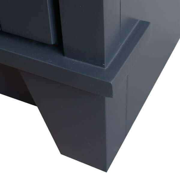 37" Single sink vanity in Dark Gray finish with Gray granite and CENTER rectangle sink- RIGHT drawers - 400700-37R-DG-GYRC