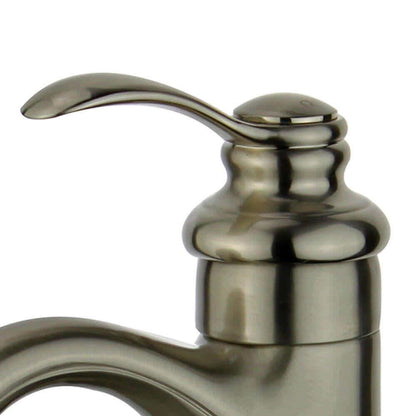 Barcelona Single Handle Bathroom Vanity Faucet in Brushed Nickel - 10118A1-BN-WO