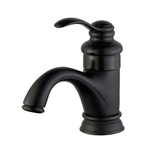 Barcelona Single Handle Bathroom Vanity Faucet in Black - 10118A1-NB-WO