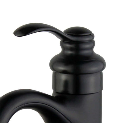 Barcelona Single Handle Bathroom Vanity Faucet in Black - 10118A1-NB-W