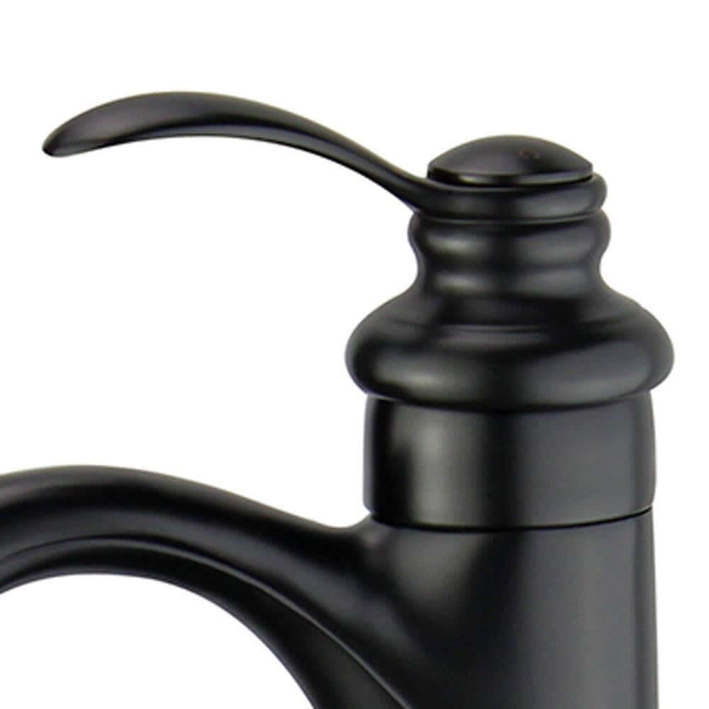 Madrid Single Handle Bathroom Vanity Faucet in Black - 10118A2-NB-WO