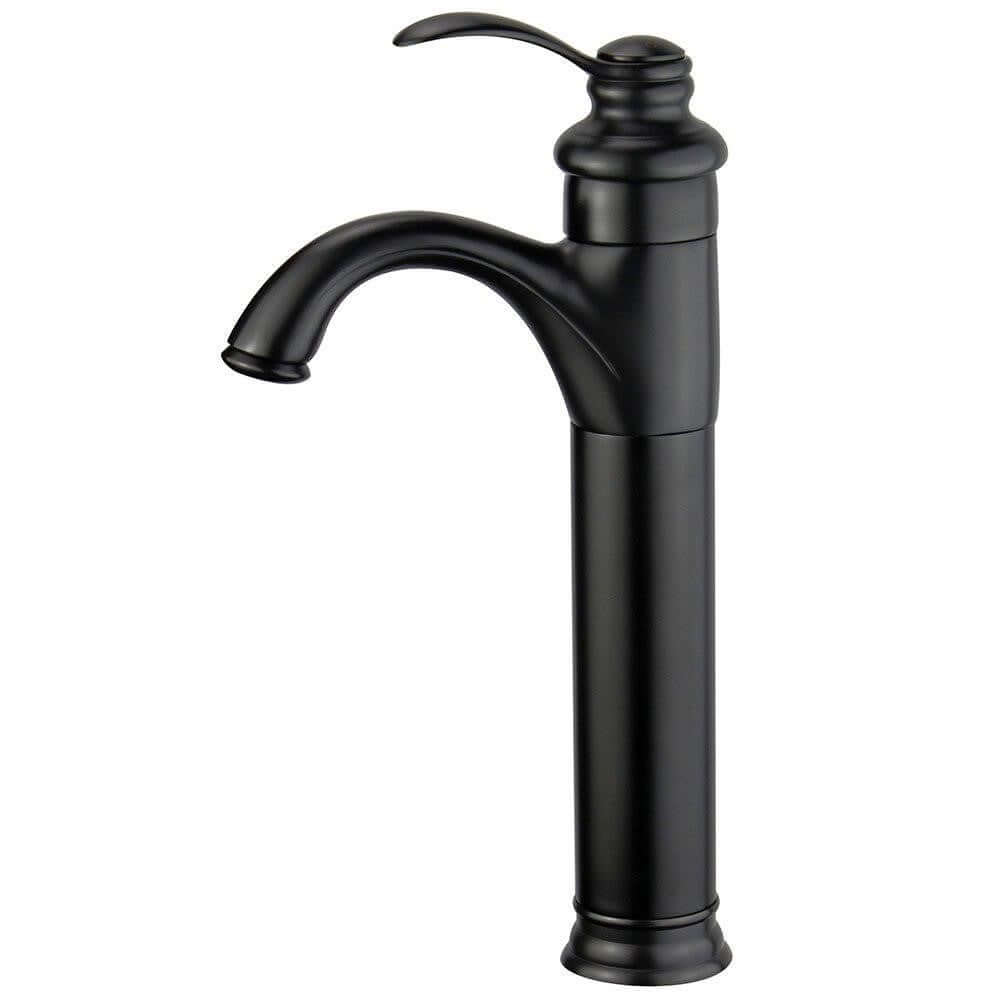 Madrid Single Handle Bathroom Vanity Faucet in Black - 10118A2-NB-W