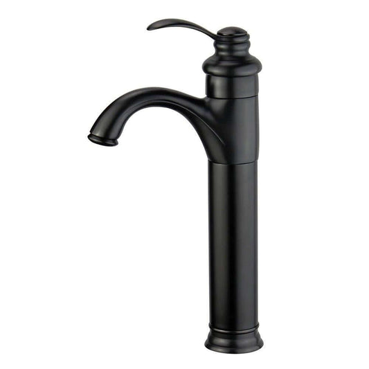 Madrid Single Handle Bathroom Vanity Faucet in Black - 10118A2-NB-W