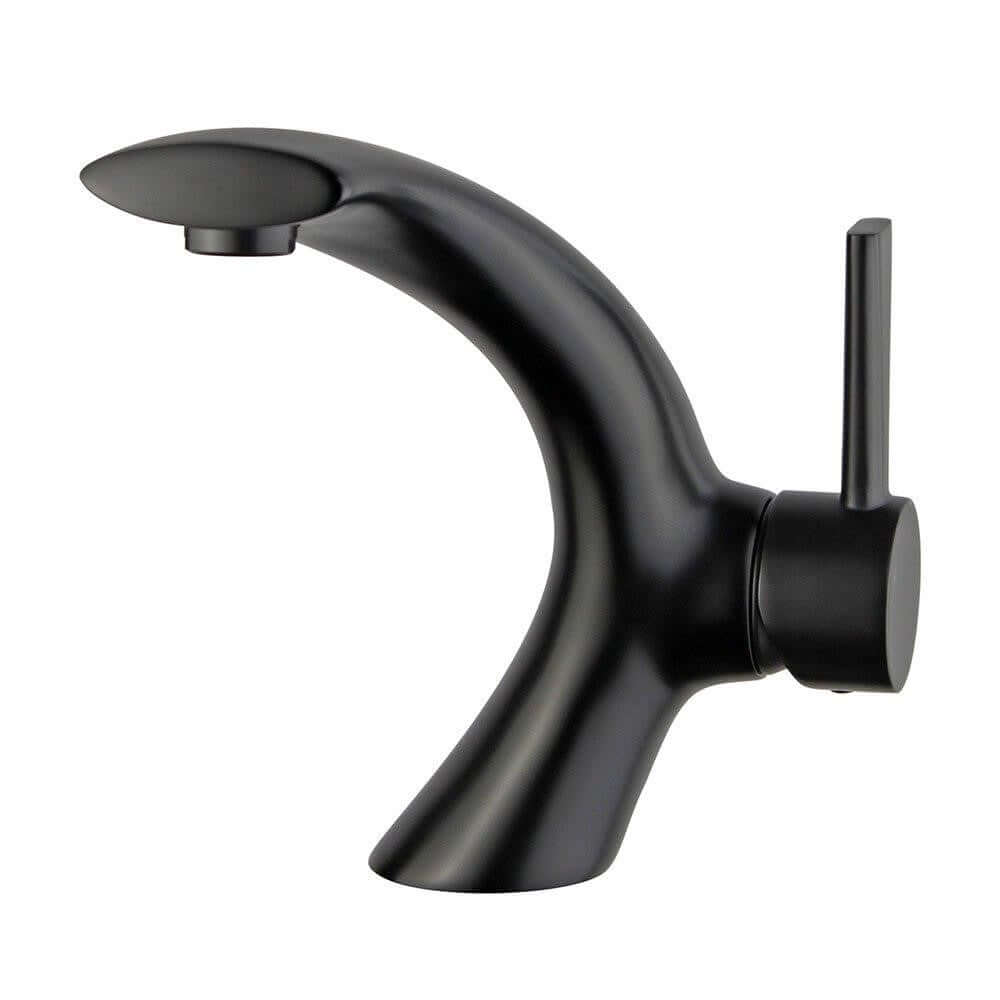 Bilbao Single Handle Bathroom Vanity Faucet in Black - 10165T2-NB-WO