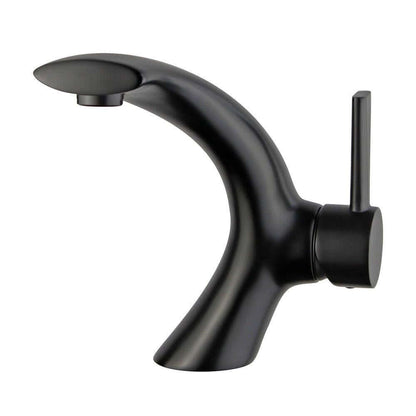 Bilbao Single Handle Bathroom Vanity Faucet in Black - 10165T2-NB-W