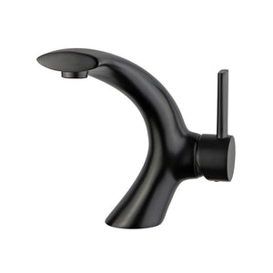 Bilbao Single Handle Bathroom Vanity Faucet in Black - 10165T2-NB-W