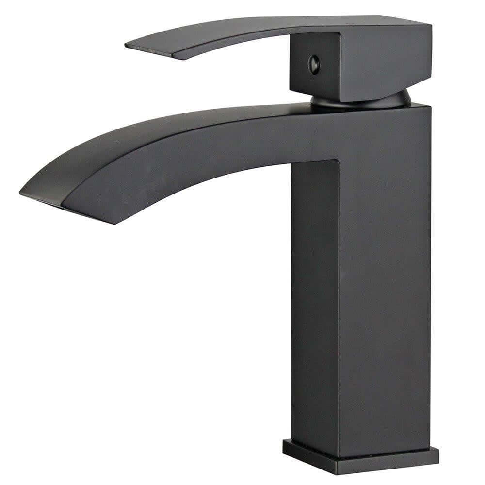 Cordoba Single Handle Bathroom Vanity Faucet in Black - 10166-NB-W