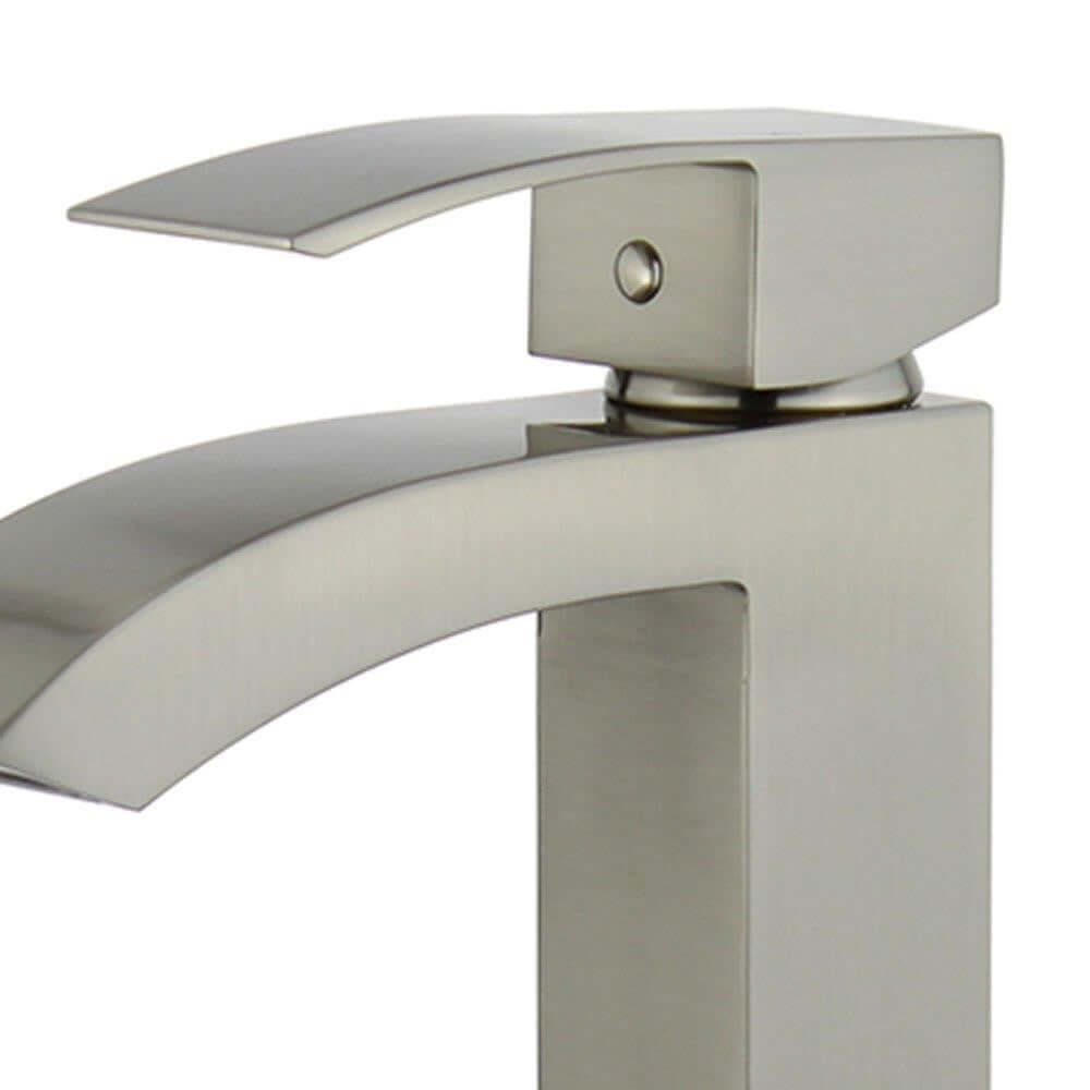 Palma Single Handle Bathroom Vanity Faucet in Brushed Nickel - 10166A1-BN-W