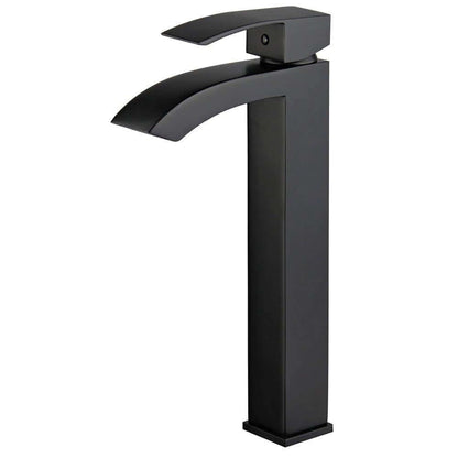 Palma Single Handle Bathroom Vanity Faucet in Black - 10166A1-NB-WO