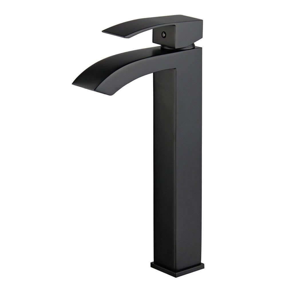 Palma Single Handle Bathroom Vanity Faucet in Black - 10166A1-NB-WO