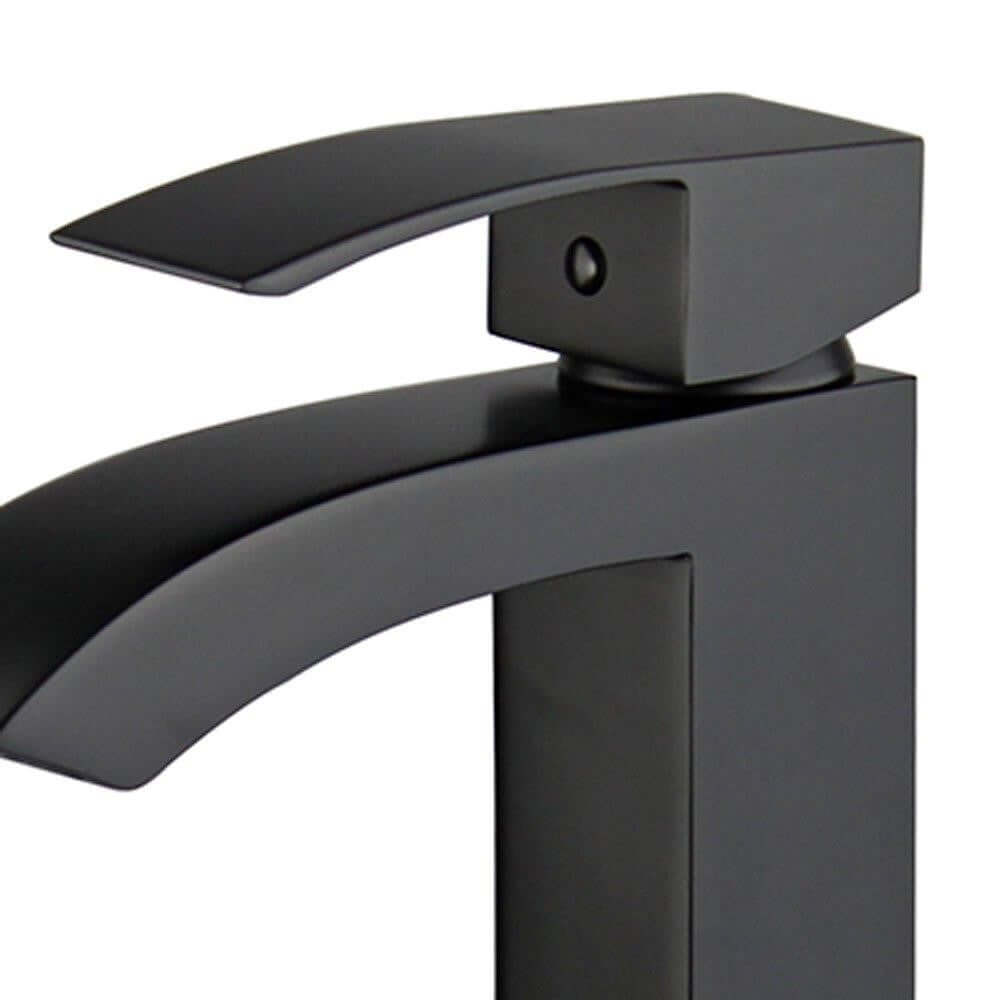 Palma Single Handle Bathroom Vanity Faucet in Black - 10166A1-NB-WO