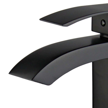 Palma Single Handle Bathroom Vanity Faucet in Black - 10166A1-NB-WO