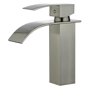 Santiago Single Handle Bathroom Vanity Faucet in Brushed Nickel - 10167P4-BN-W