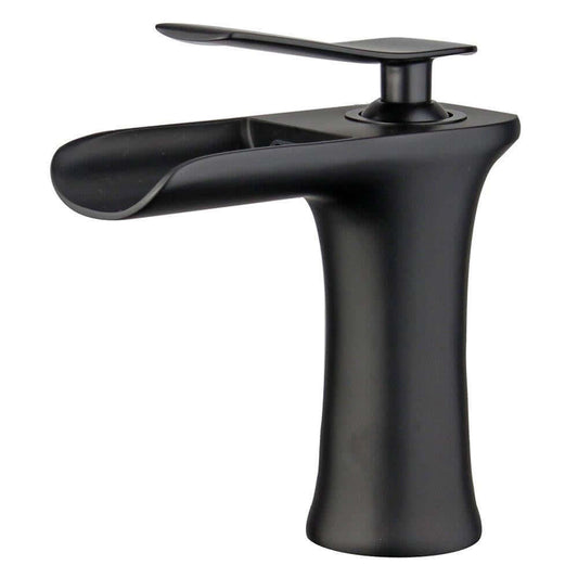Logrono Single Handle Bathroom Vanity Faucet in Black - 12119B1-NB-W