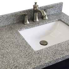 Load image into Gallery viewer, 37&quot; Single sink vanity in Blue finish with Gray granite and LEFT rectangle sink- RIGHT drawers - 400700-37R-BU-GYRR