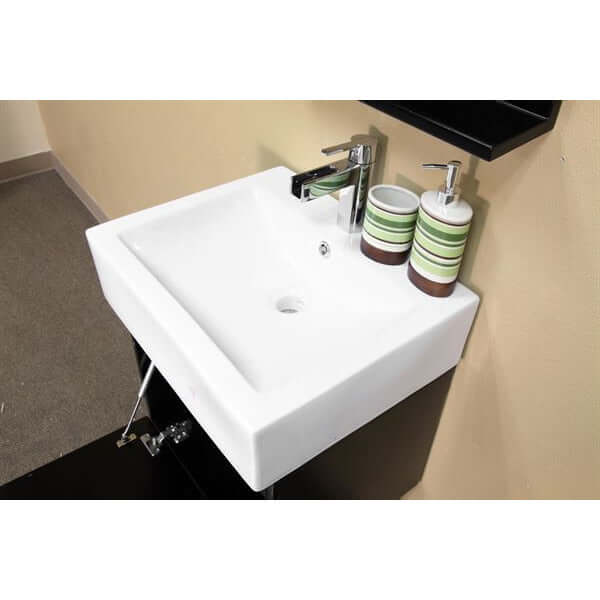 41 in Double wall mount style sink vanity-wood-dark espresso - 203145-D