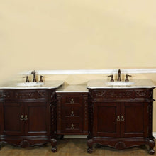 Load image into Gallery viewer, 82.7 in. Double sink vanity-walnut-white marble - 202016A-D-WH
