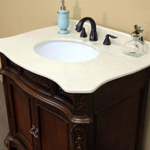 Load image into Gallery viewer, 34.6 in. Single sink vanity-wood-walnut-cream marble - 202016A-S-CR