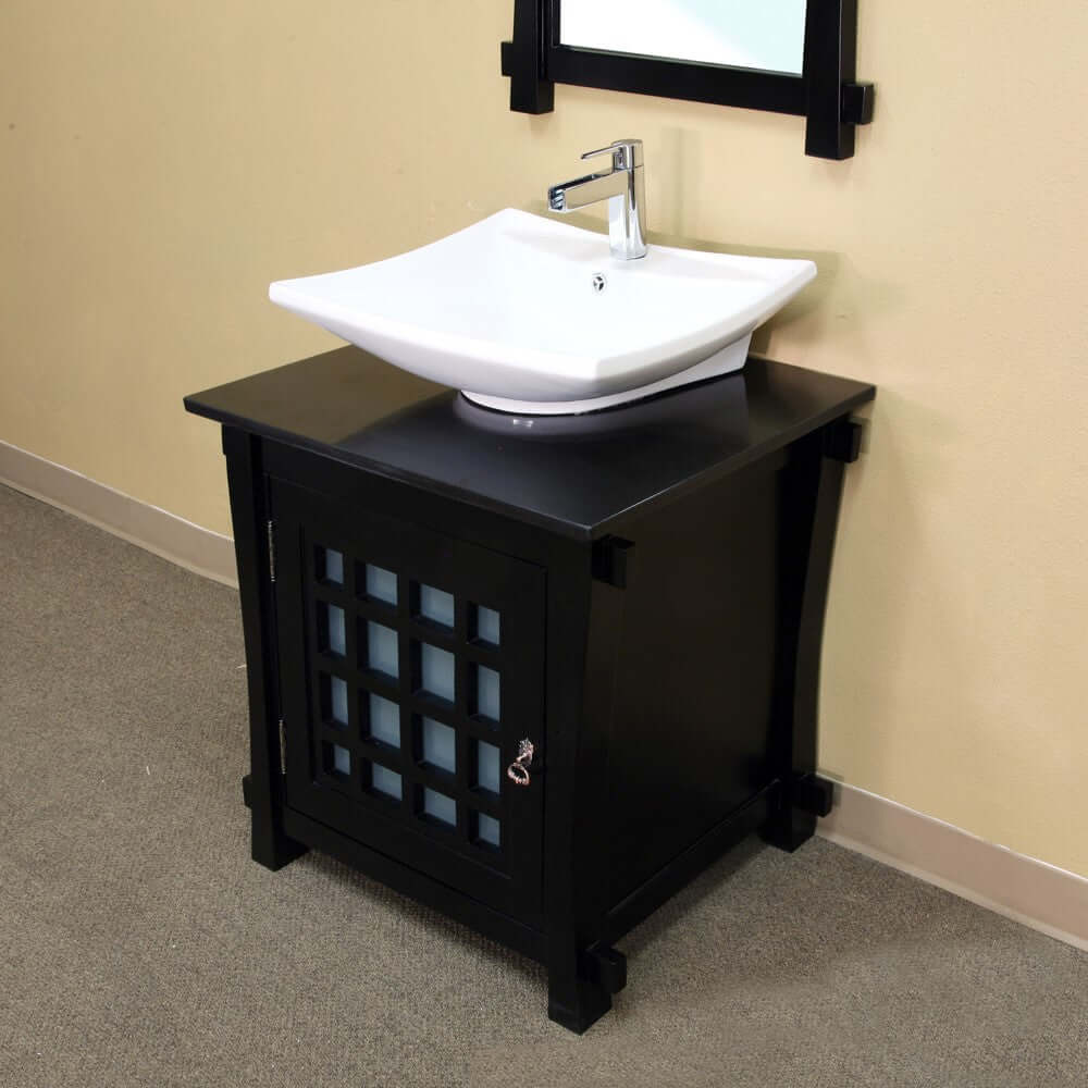 30 in Single sink vanity-wood-black - 203012