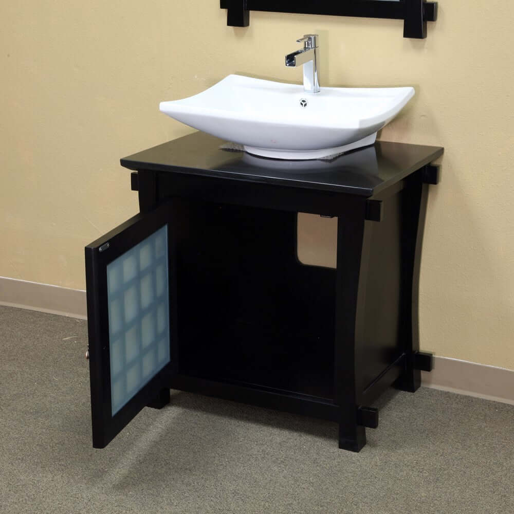 30 in Single sink vanity-wood-black - 203012