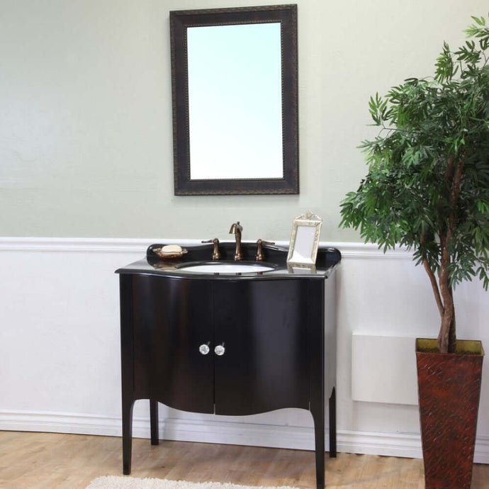 36.6 in Single sink vanity-wood-black - 203037-B