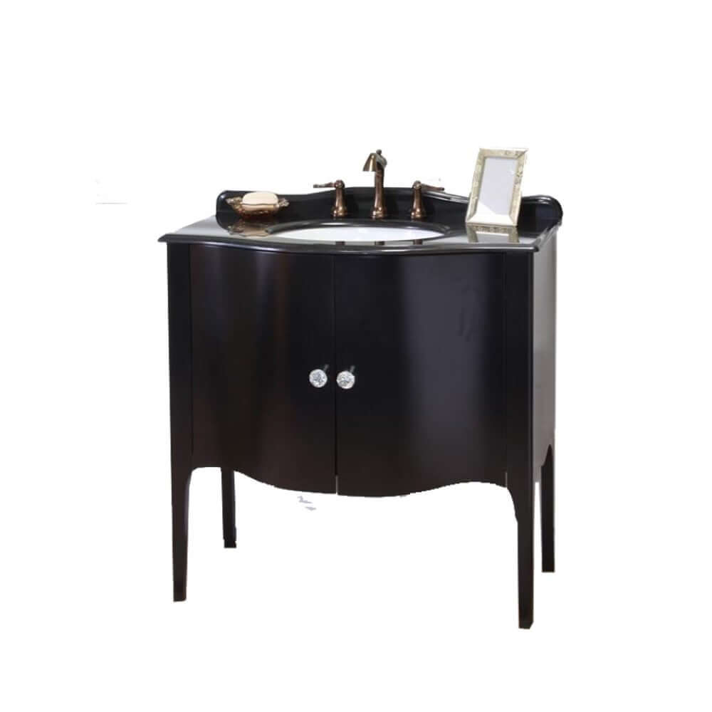 36.6 in Single sink vanity-wood-black - 203037-B