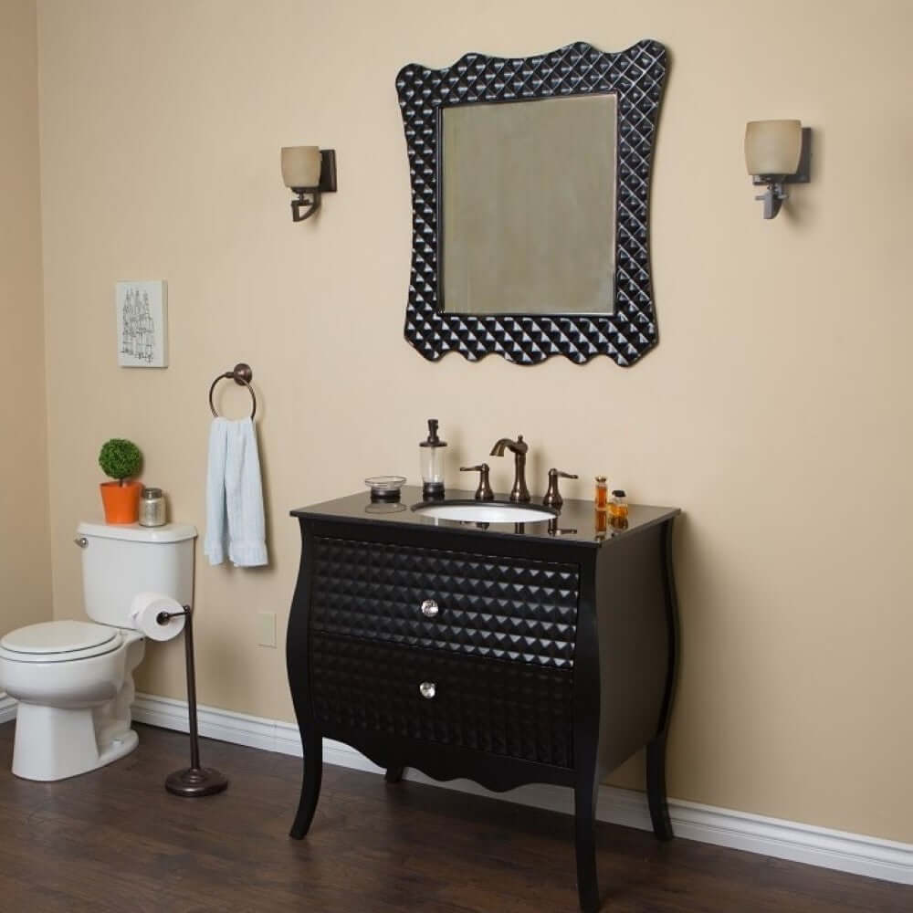 35.4 in Single sink vanity-wood-black - 203057B