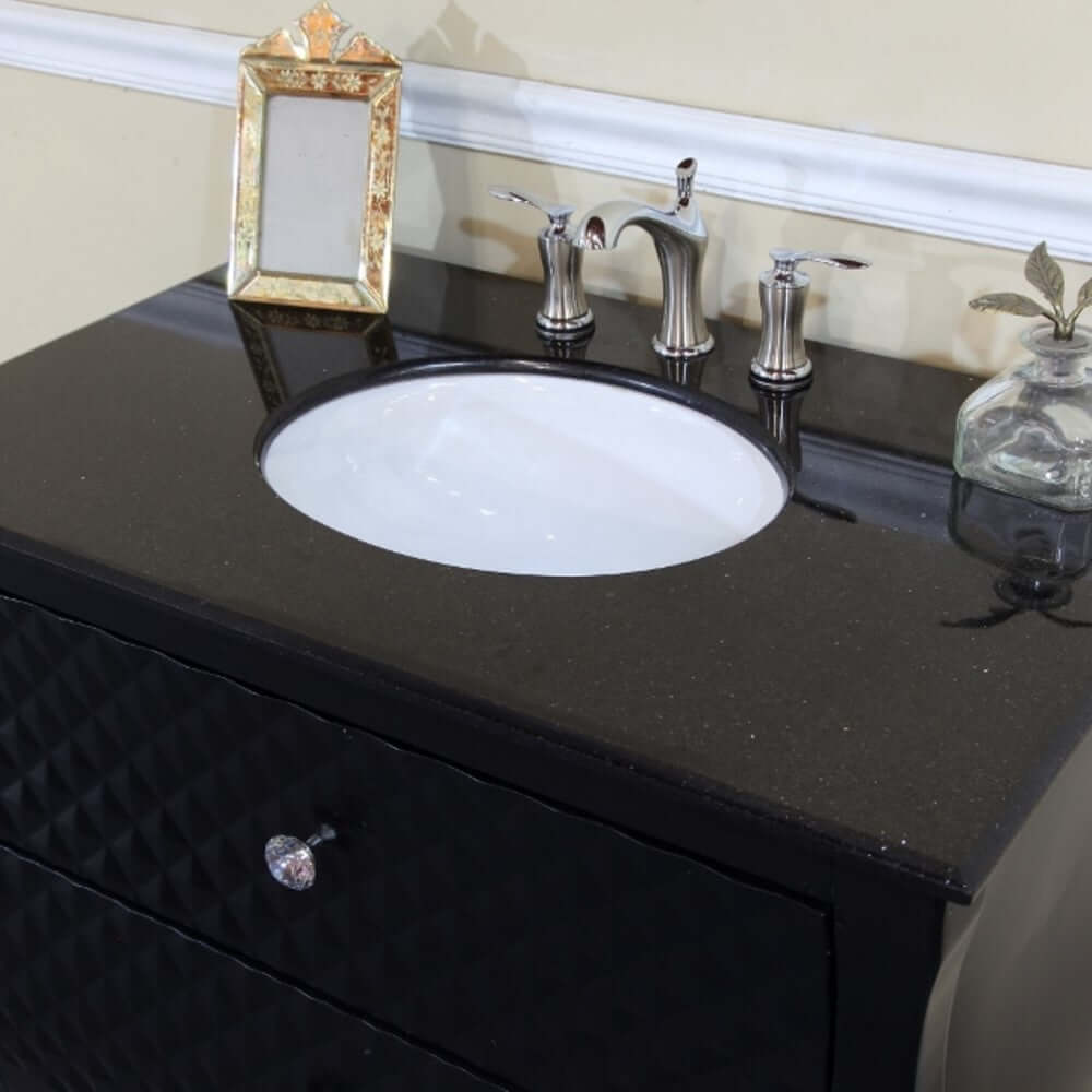 35.4 in Single sink vanity-wood-black - 203057B