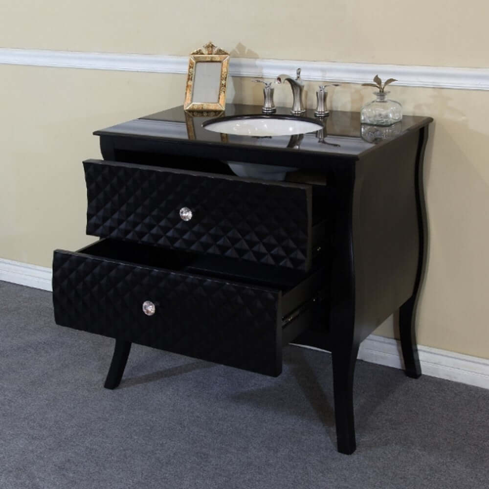 35.4 in Single sink vanity-wood-black - 203057B