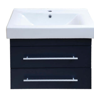 24.25 in Single wall mount style sink vanity-wood-dark gray - 203102-S-DG