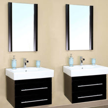 Load image into Gallery viewer, 48.5 in Double wall mount style sink vanity-wood-black - 203102-D
