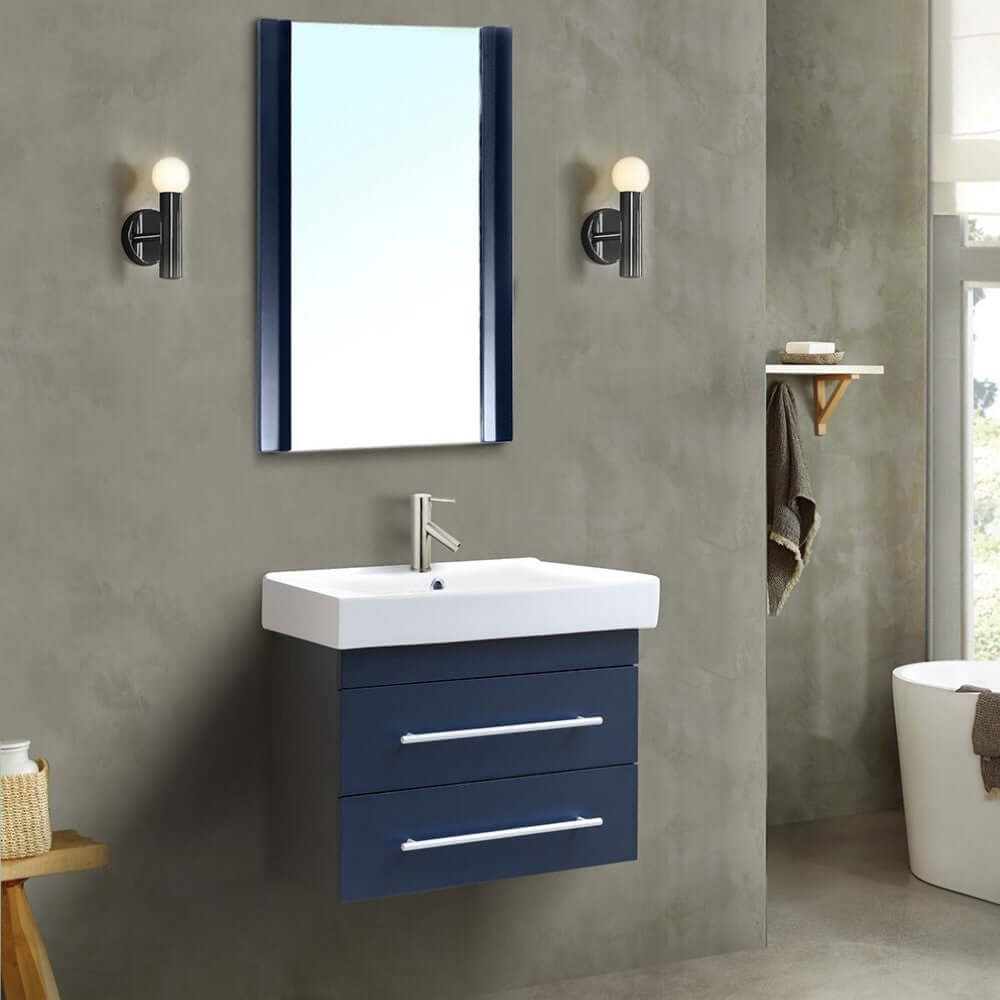 24.25 in Single wall mount style sink vanity-wood-dark gray - 203102-S-DG