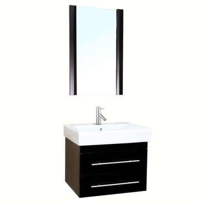 24.25 in Single wall mount style sink vanity-wood-black - 203102-S