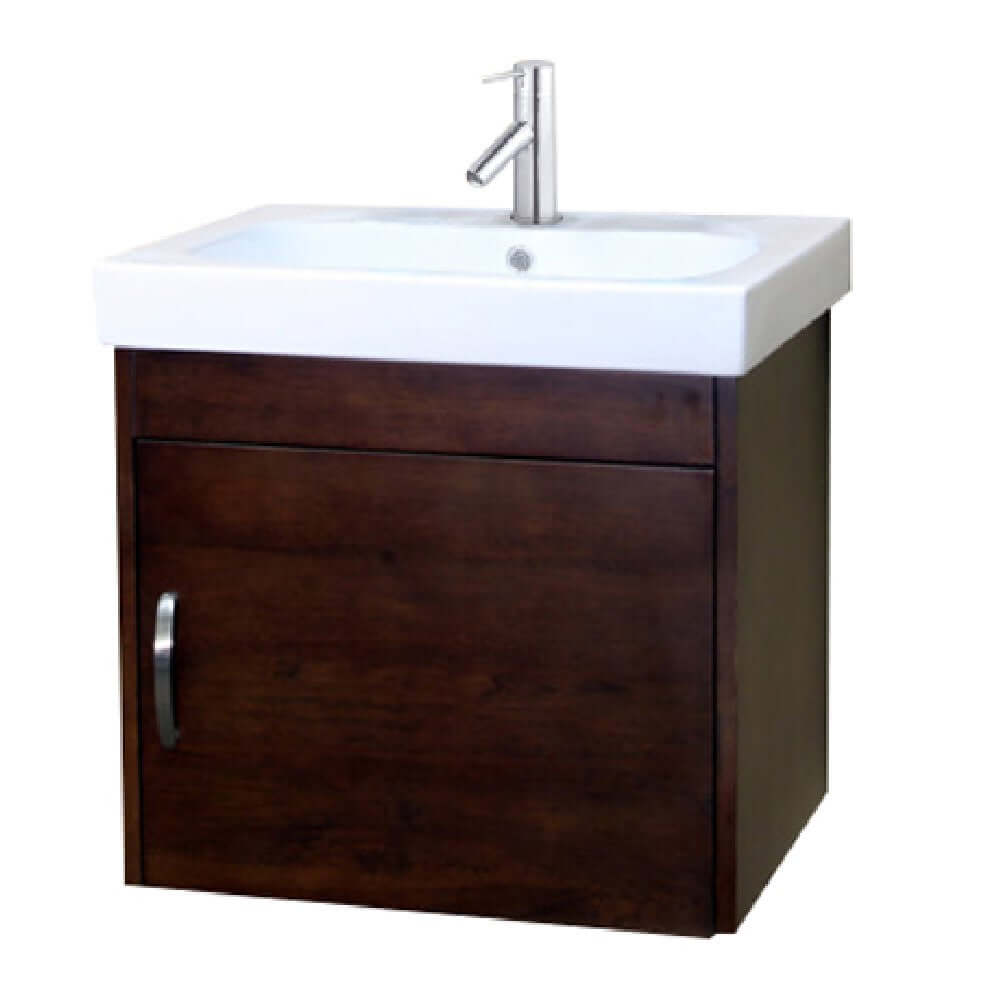 24.4 in Single wall mount style sink vanity-wood- walnut - 203136-S