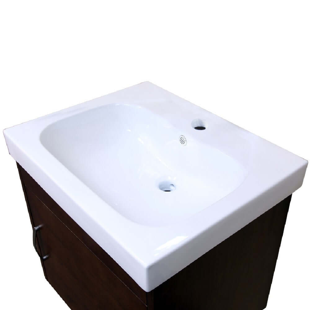 24.4 in Single wall mount style sink vanity-wood- walnut - 203136-S