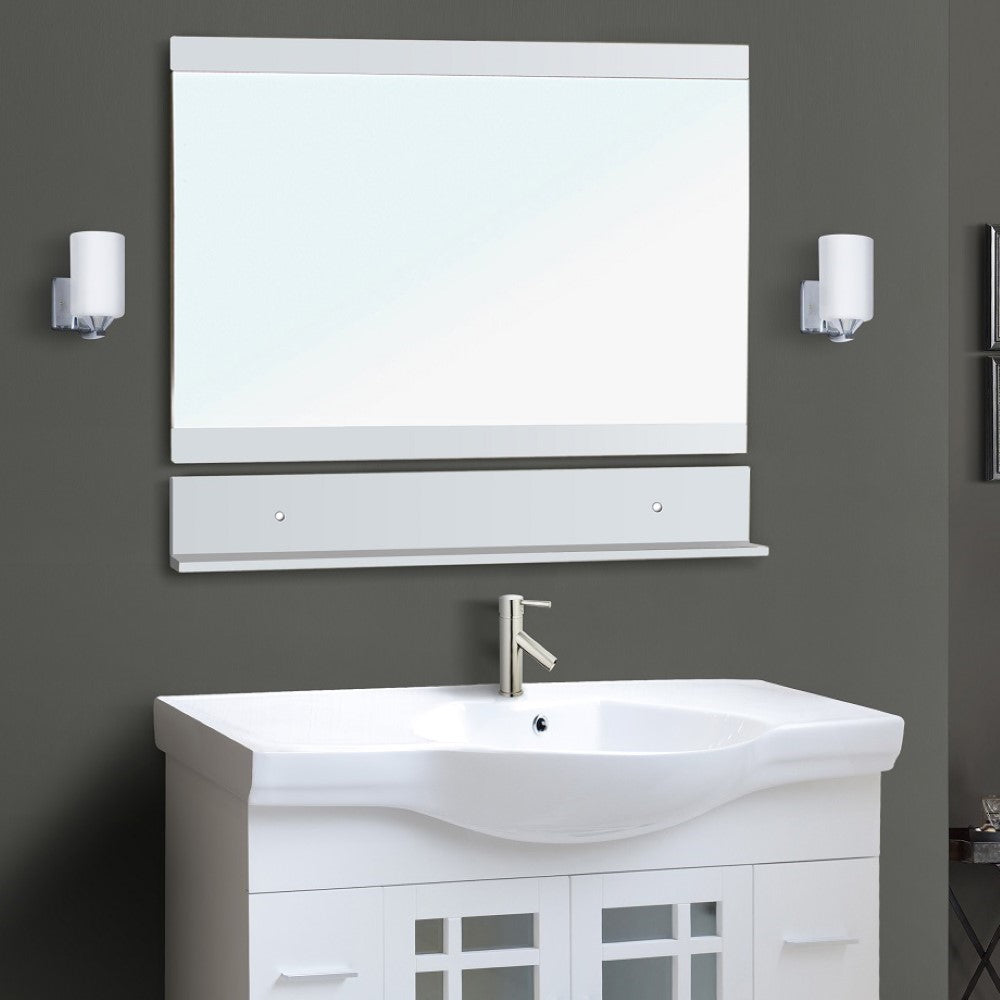 Solid wood frame mirror-white - 203139-M-WH