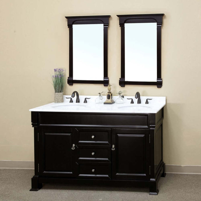 60 in Double sink vanity-wood-espresso - 205060-D-ES