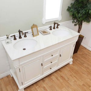 60 in Double sink vanity-wood-white - 205060-D-WH