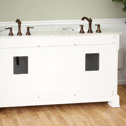 60 in Double sink vanity-wood-white - 205060-D-WH