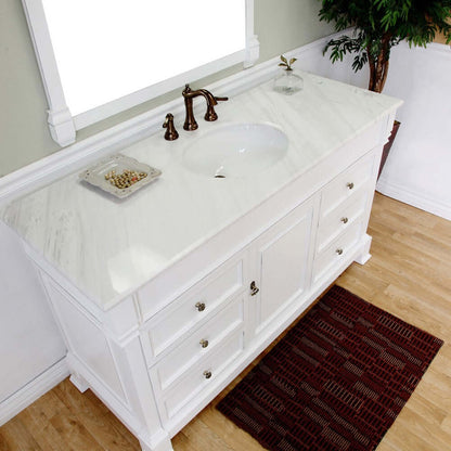 60 in Single sink vanity-wood-white - 205060-S-WH