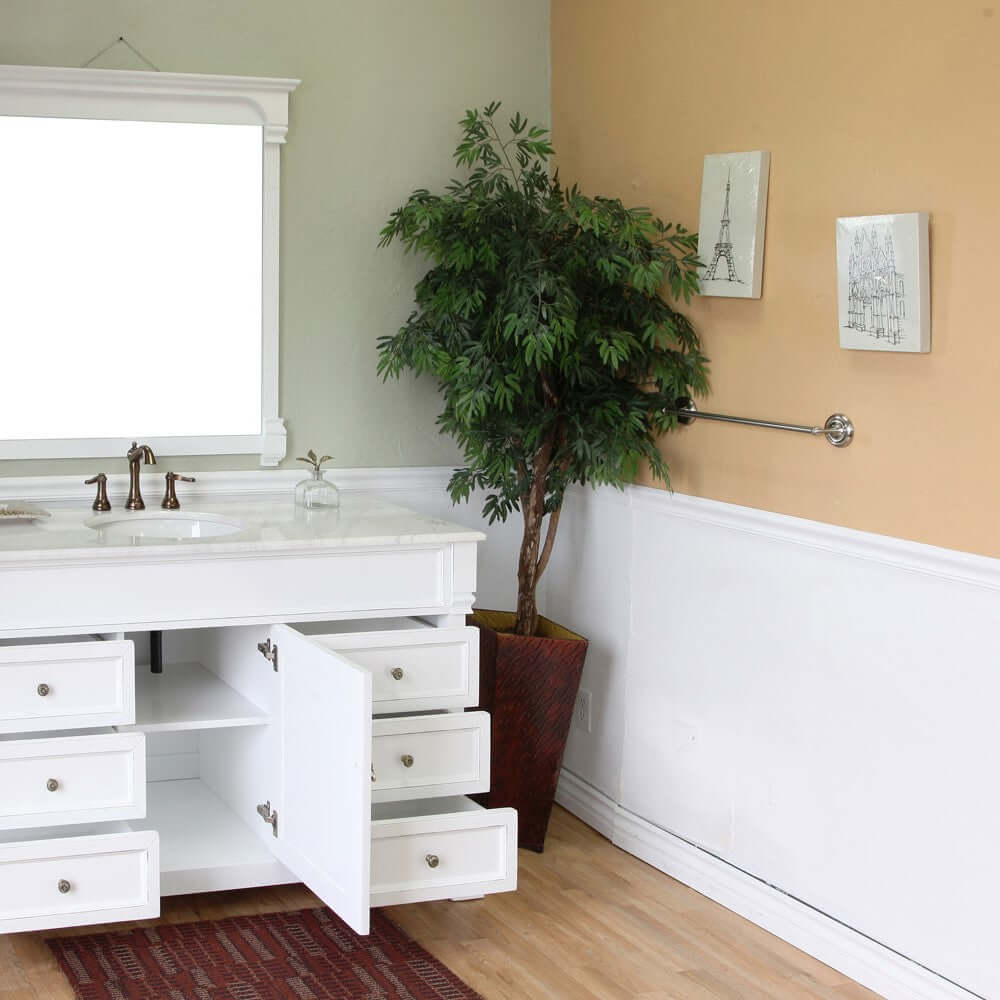 60 in Single sink vanity-wood-white - 205060-S-WH