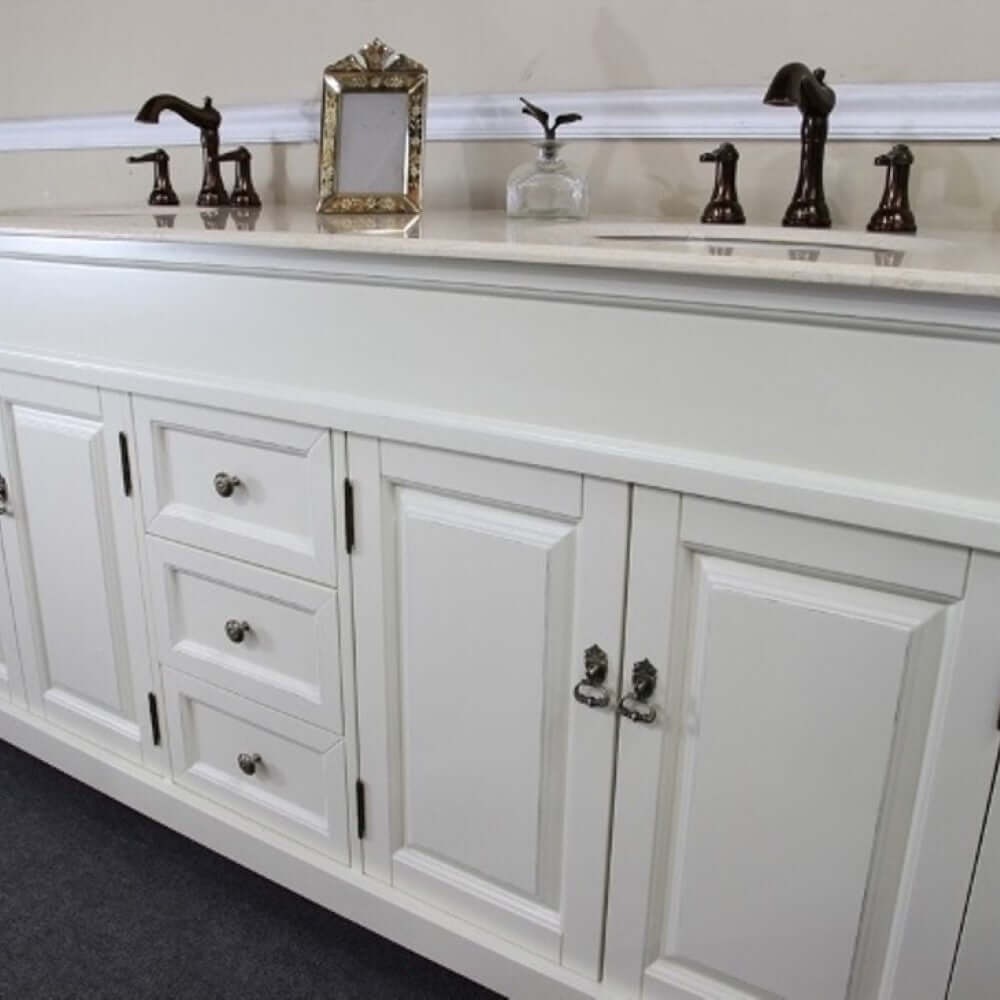 72 in Double sink vanity-wood-cream white - 205072-D-CR