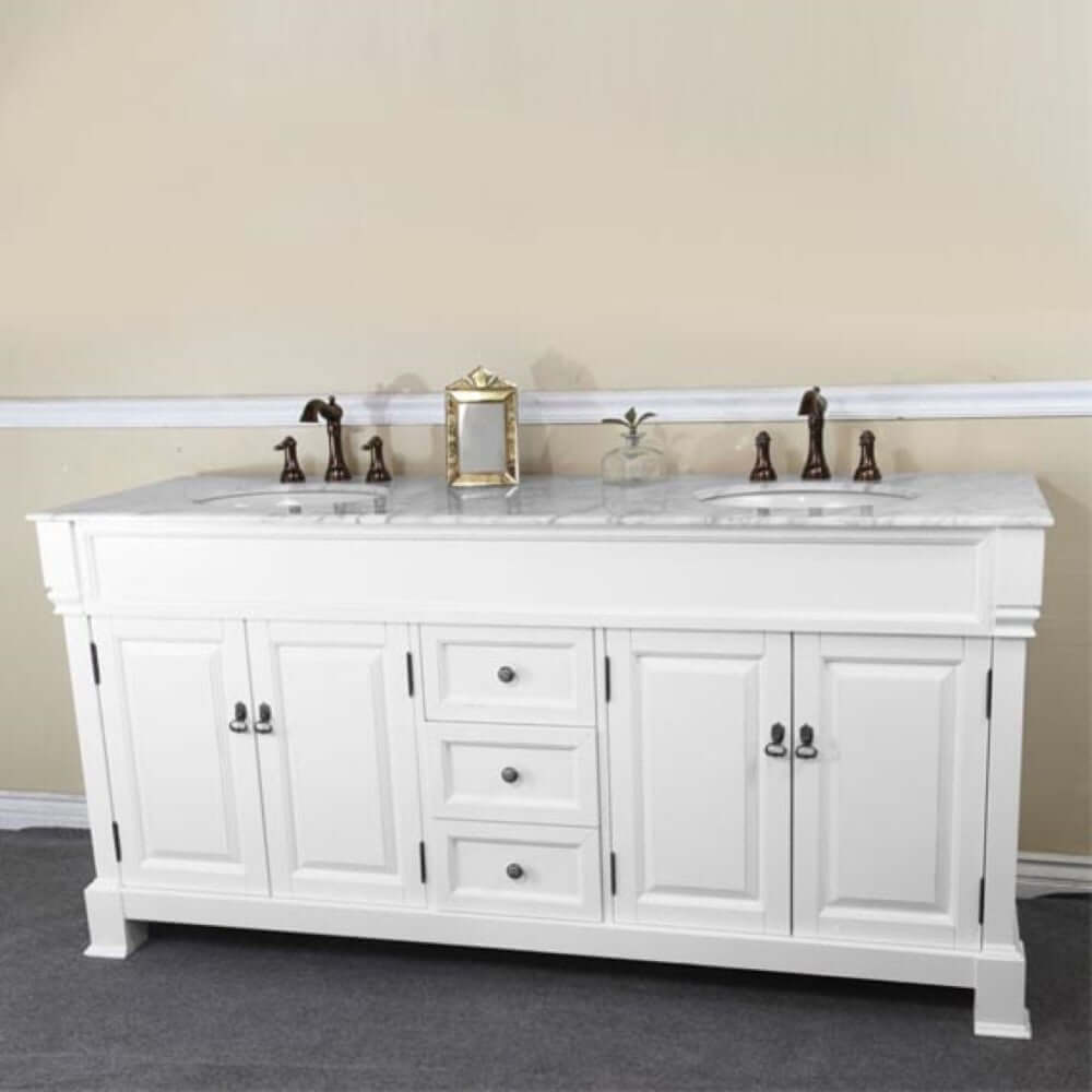 72 in Double sink vanity-wood-espresso - 205072-D-WH