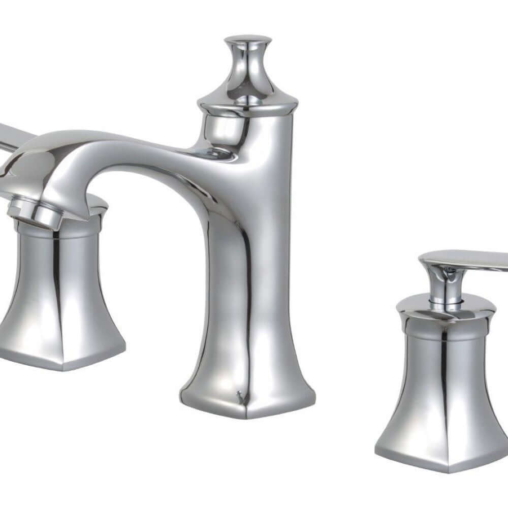 Aversa Double Handle Polished Chrome Widespread Bathroom Faucet with Drain Assembly - 2212-PC