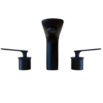 Modica Double Handle Matte Black Widespread Bathroom Faucet with Drain Assembly - 2213-NB