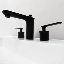 Load image into Gallery viewer, Modica Double Handle Matte Black Widespread Bathroom Faucet with Drain Assembly - 2213-NB