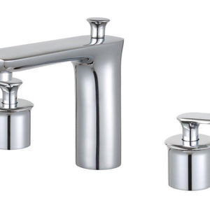 Modica Double Handle Polished Chrome Widespread Bathroom Faucet with Brass Drain - 2213-PC