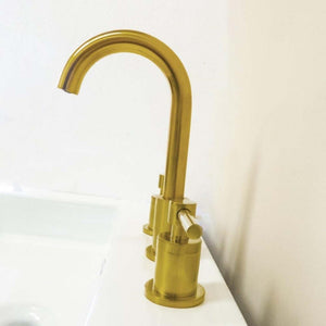 Faenza Double Handle Gold Widespread Bathroom Faucet with Drain Assembly - 2214-GD