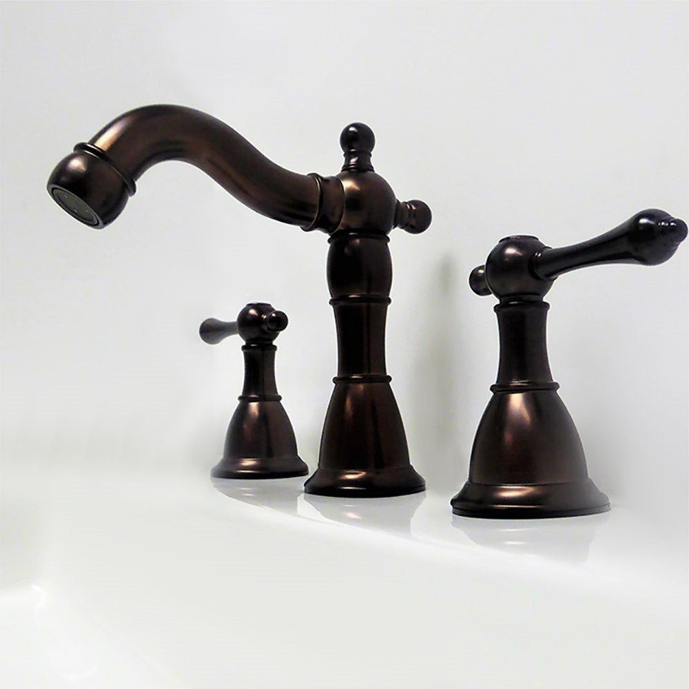 Messina Double Handle Oil Rubbed Bronze Widespread High Arc Bathroom Faucet with Drain Assembly - 2215-ORB